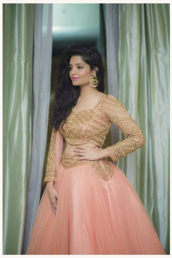 Ritika Singh Photos In Pink Dress at Zee Golden Awards2